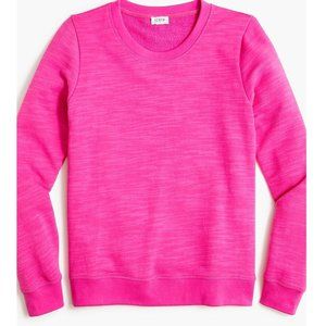 J.Crew Cotton Terry Crewneck Sweatshirt Hot Pink Magenta Size Medium